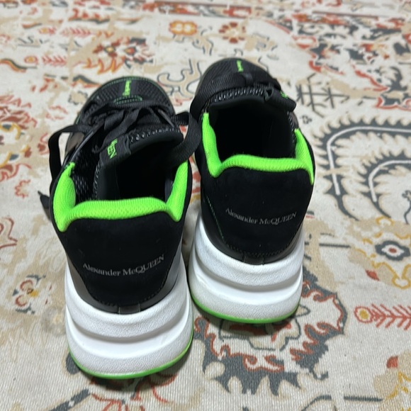 Alexander McQueen Black and Neon Green Sneakers - Picture 3 of 6